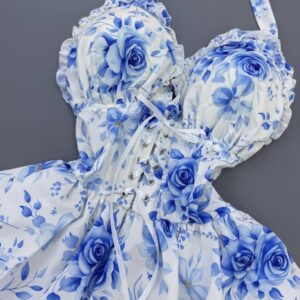 پیراهن گلبرگ آبی آسمونی